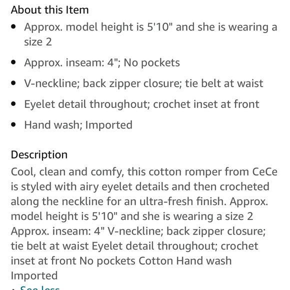 Cece Cotton Eyelet Romper - White, size 0 - Picture 7 of 7